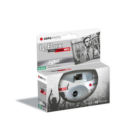 AgfaPhoto LeBox Black & White wegwerpcamera met flits | 37 zwart-witfoto's | ISO 400 | FotoFilmFabriek