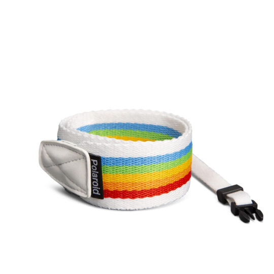 Polaroid Camera Flat Strap / Rainbow White